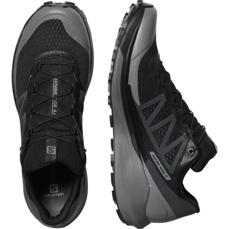 Tenis Para Trail Running Salomon Sense Ride 4 GTX Invisible Fit Hombre Negros | MX OTZS679